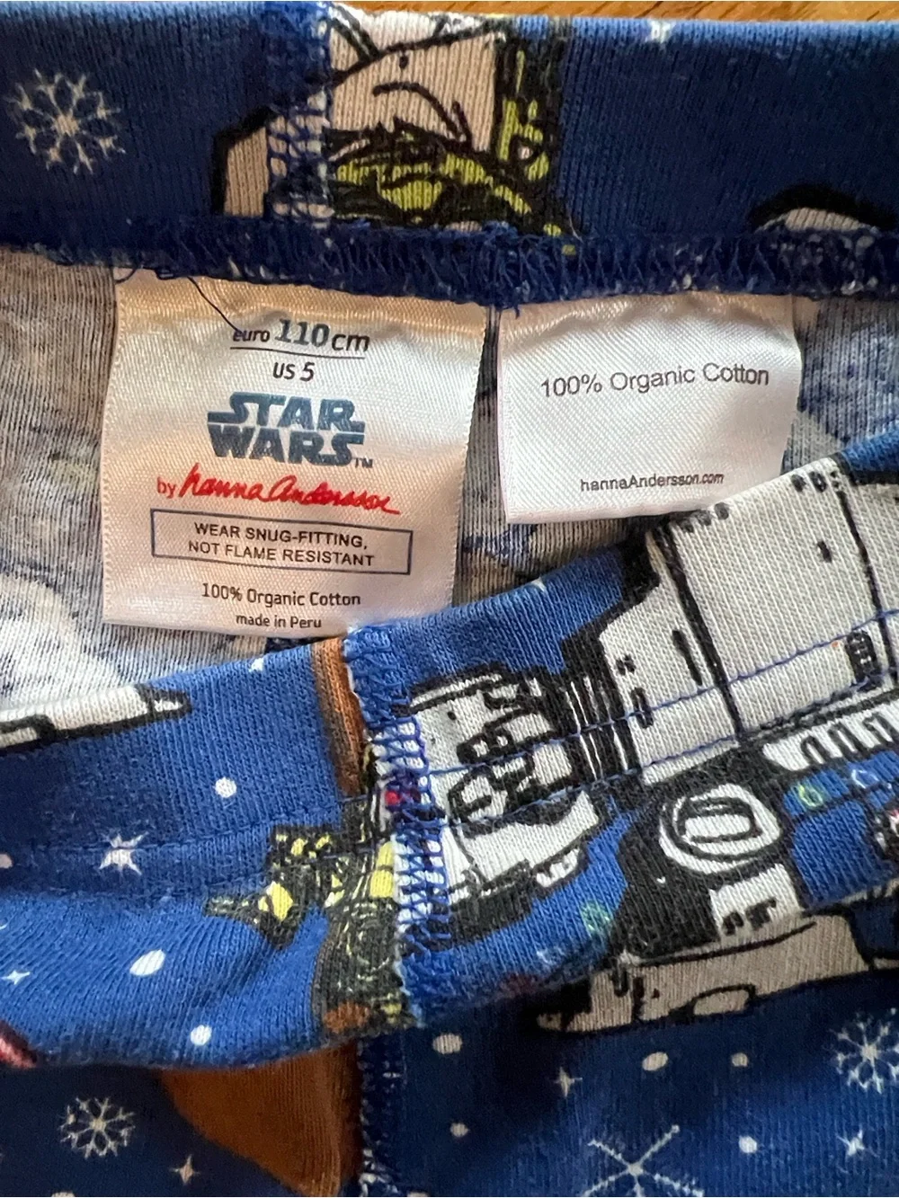 Hanna Andersson Star Wars Organic Cotton Christmas Pajama PJs Set Size 5